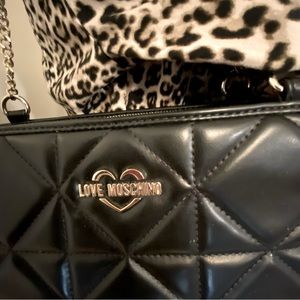 Shoulder bag love Moschino, black good condition